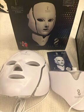 Prédiré Paris 8 Element LED Photon Skincare Mask + Neck Piece Light Therapy NIB